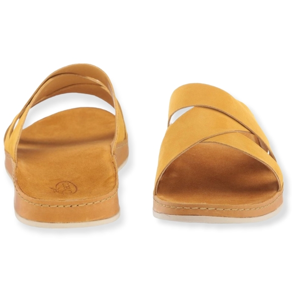 CHACO Leather Wayfarer Slide’s Womens Yellow Slip-on Sandal - Picture 14 of 16